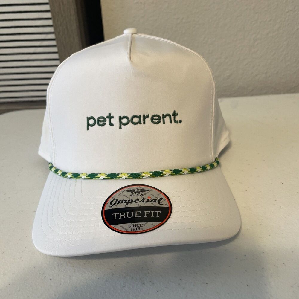 Imperial White/green Rope Golf Hat SnapBack Pet Parent
